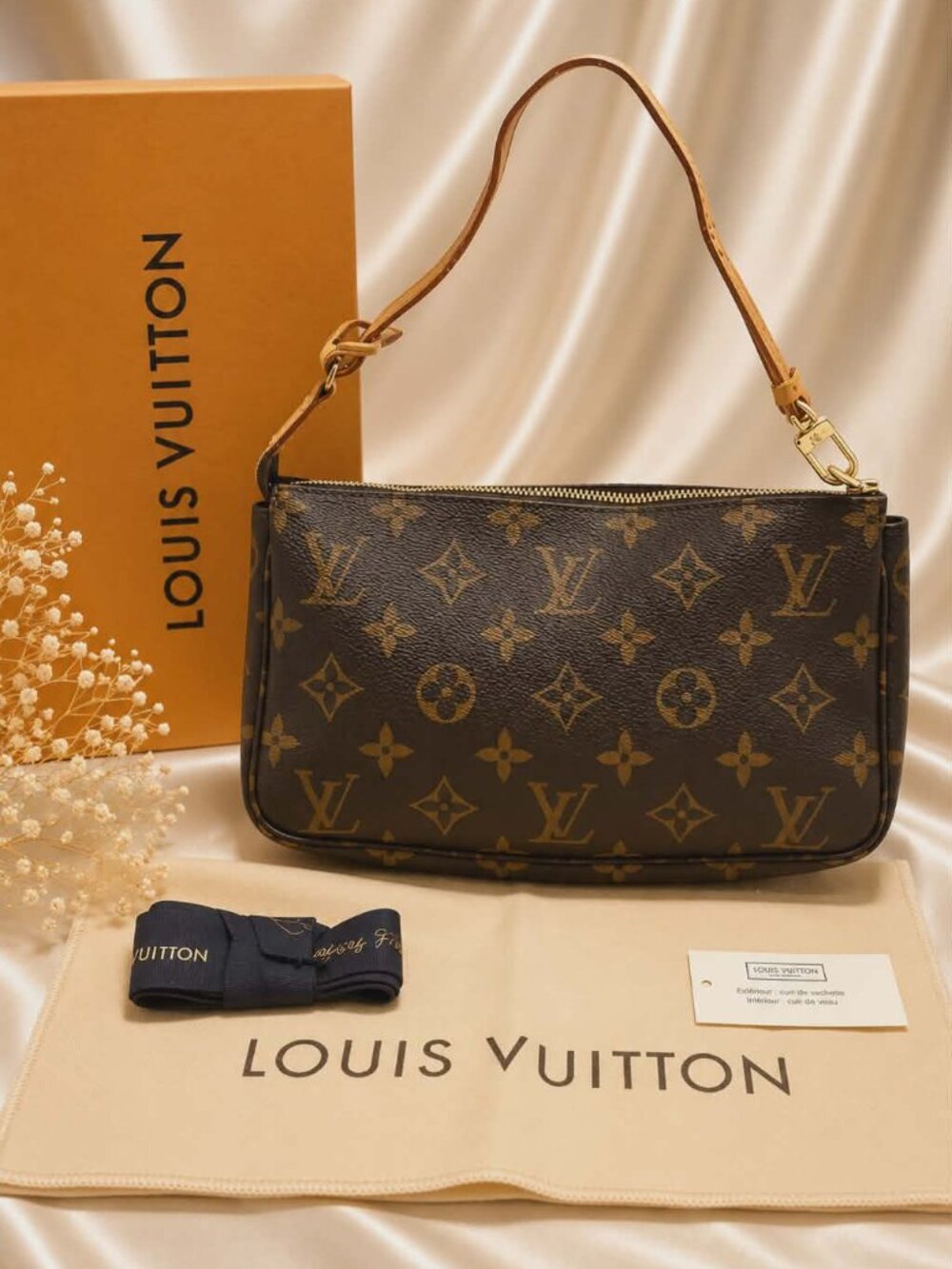 Authentic Louis Vuitton Pochette Accessoires Monogram Canvas Shoulder Bag